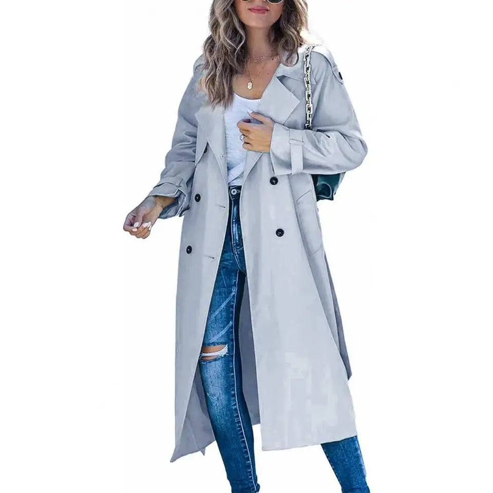 Eleganter Oversize-Maxi-Trenchcoat für Damen