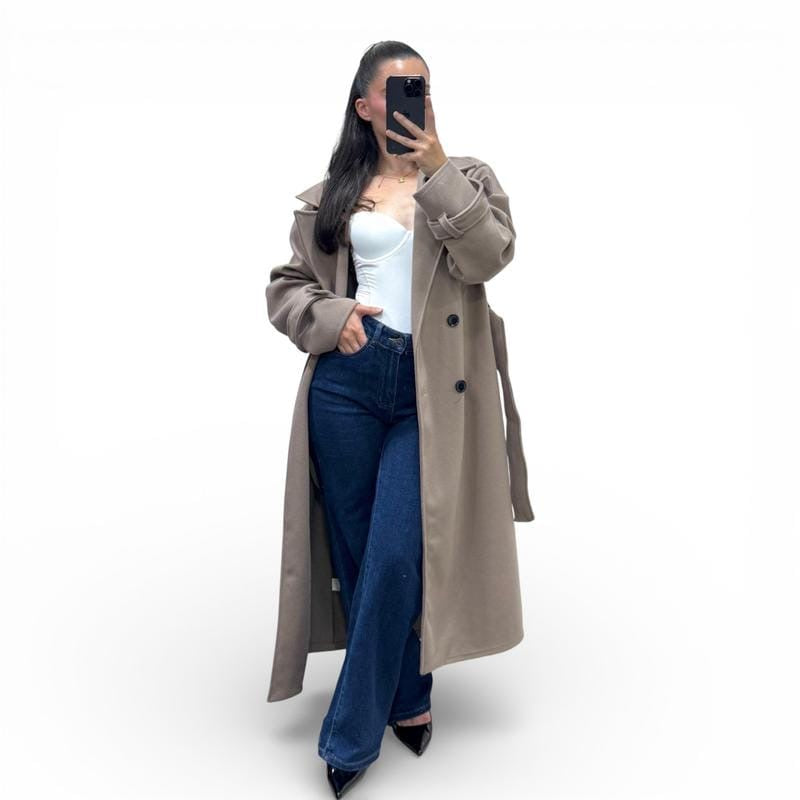 Eleganter Oversize-Maxi-Trenchcoat für Damen